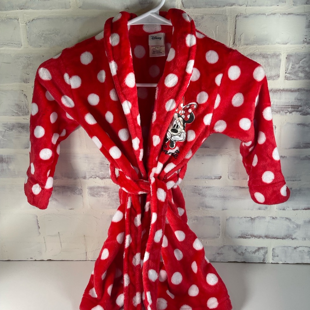 Disney Minnie Mouse polka dot Robe size 3T
